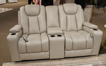 Elevate Edges Glider Reclining Loveseat with Console - Furniture Gallery