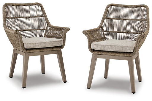 Beach Front Arm Chair with Cushion (Set of 2) - Furniture Gallery