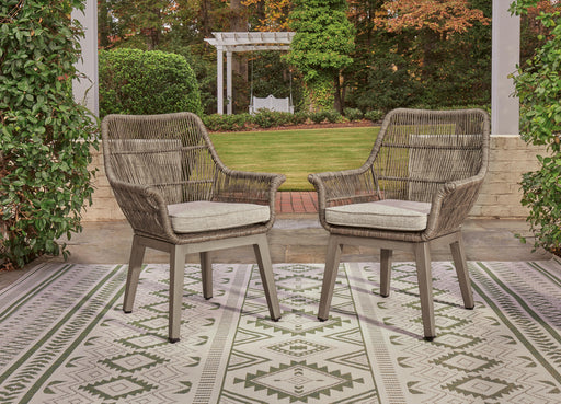 Beach Front Arm Chair with Cushion (Set of 2) - Furniture Gallery