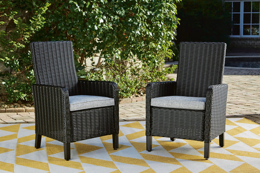 Beachcroft Outdoor Arm Chair with Cushion (Set of 2) - Furniture Gallery