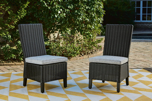 Beachcroft Outdoor Side Chair with Cushion (Set of 2) - Furniture Gallery