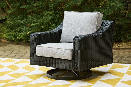 Beachcroft Outdoor Swivel Lounge with Cushion - Furniture Gallery
