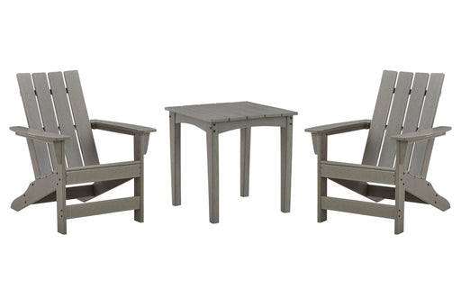 Visola Outdoor Adirondack Chair Set with End Table - Furniture Gallery