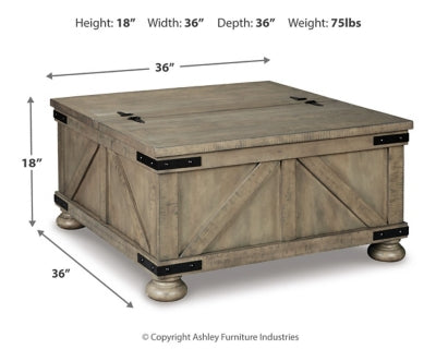 Aldwin Coffee Table With Storage - Furniture Gallery