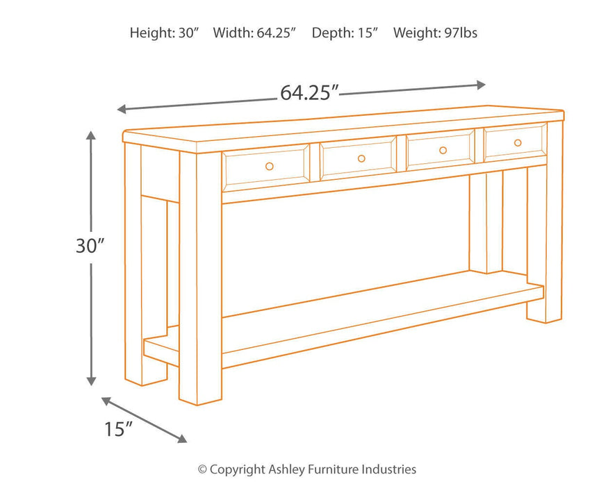Gavelston Sofa/Console Table - Furniture Gallery