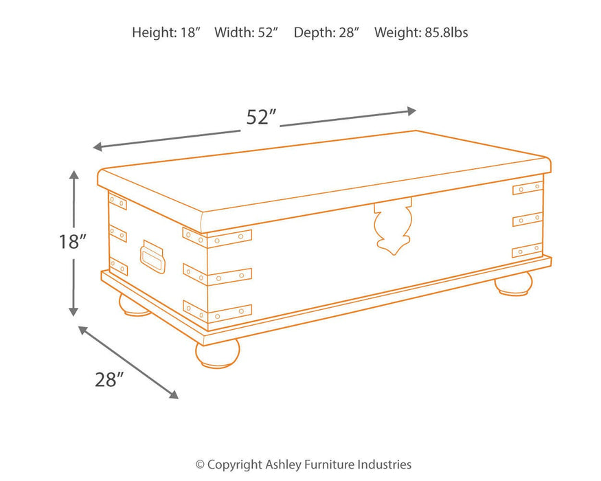 Carynhurst Coffee Table with Lift Top - Furniture Gallery