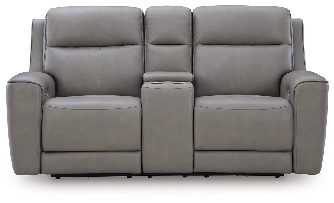 5Z-Comfort Power Reclining Loveseat with Console - Furniture Gallery