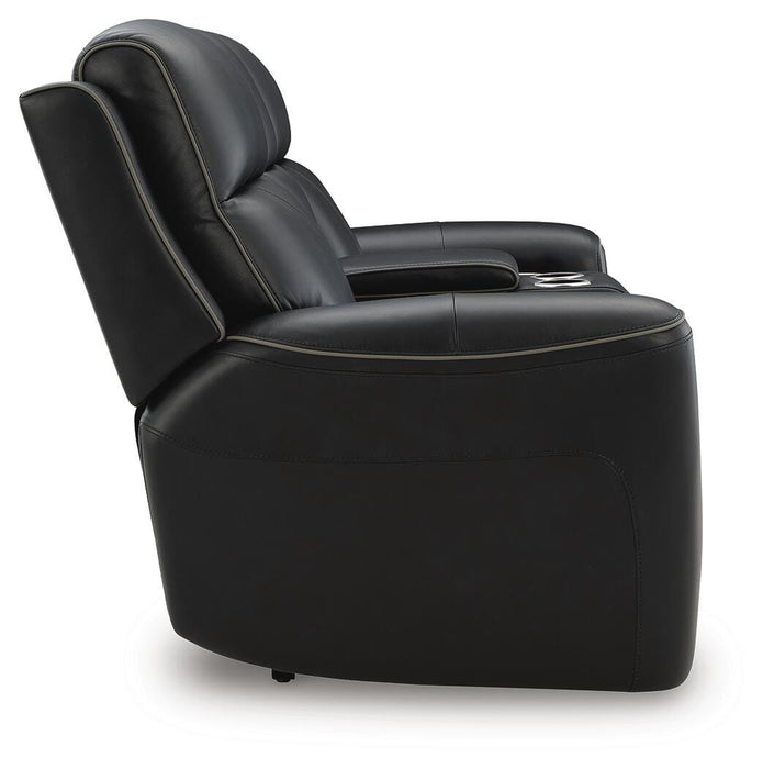 5Z-Comfort Power Reclining Loveseat with Console - Furniture Gallery