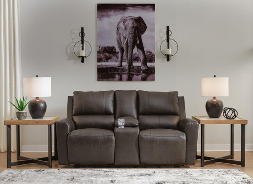 Boxmere Power Reclining Loveseat with Console - Furniture Gallery