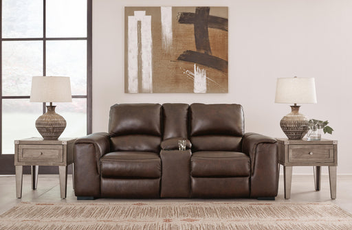 Alessandro Power Reclining Loveseat with Console - Furniture Gallery