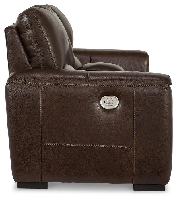 Alessandro Power Reclining Loveseat with Console - Furniture Gallery
