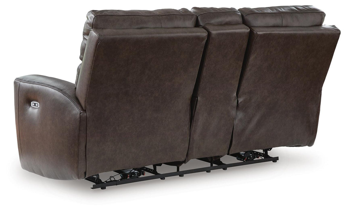 Crossplex Power Reclining Loveseat with Console - Furniture Gallery