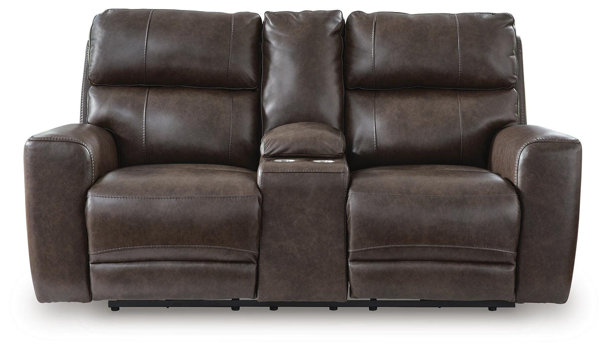 Crossplex Power Reclining Loveseat with Console - Furniture Gallery